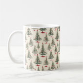 緑の夢:クリスマスツリーの森 コーヒーマグカップ (左)