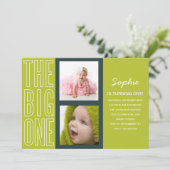 緑の大きいもの|第1誕生日招待状 招待状 (スタンド正面)