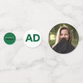 緑の大はっきりした角文字卒業 コンフェッティ (正面)