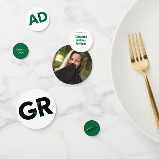 緑の大はっきりした角文字卒業 コンフェッティ (グループ)