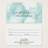 緑の大理石とグリッターギフト証明書 (正面&裏面)