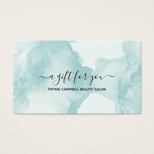 緑の大理石とグリッターギフト証明書 (正面)