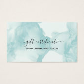 緑の大理石とグリッターギフト証明書 (正面)