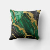 緑の大理石のパターン(金ゴールド) クッション (裏面)