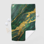 緑の大理石のパターン(金ゴールド) ゴルフタオル (インサイチュ)