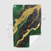 緑の大理石のパターン(金ゴールド) ゴルフタオル (インサイチュ)