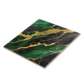 緑の大理石のパターン(金ゴールド) タイル (側面)