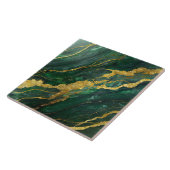 緑の大理石のパターン(金ゴールド) タイル (側面)