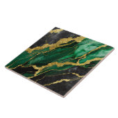 緑の大理石のパターン(金ゴールド) タイル (側面)