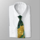 緑の大理石のパターン(金ゴールド) ネクタイ (タイ)