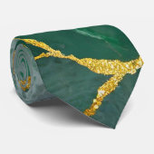 緑の大理石のパターン(金ゴールド) ネクタイ (ロール)