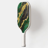 緑の大理石のパターン(金ゴールド) ピックルボールラケット (左)