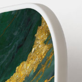 緑の大理石のパターン(金ゴールド) ピックルボールラケット (左詳細)