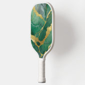 緑の大理石のパターン(金ゴールド) ピックルボールラケット (左)