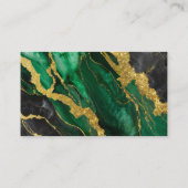 緑の大理石のパターン(金ゴールド) 名刺 (裏面)