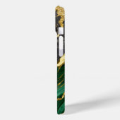 緑の大理石のパターン(金ゴールド) Case-Mate iPhoneケース (裏面 / 左)