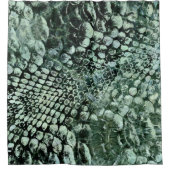 緑の大理石のフェイクで真珠のようなワニの質 シャワーカーテン (正面)