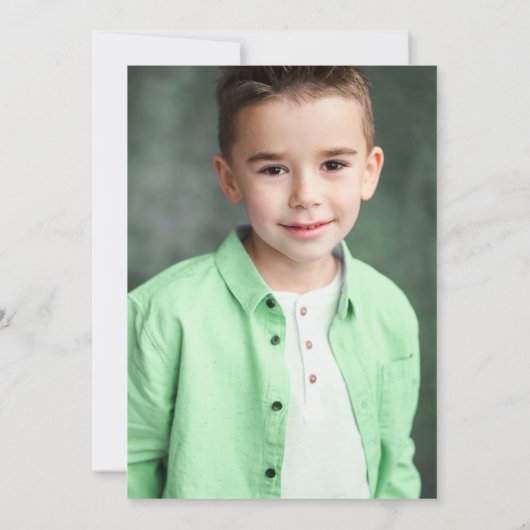 緑の大理石の宝石写真最初の聖餐式 招待状 (裏面)