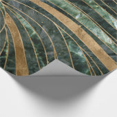 緑の大理石の波状パターン ラッピングペーパー (角)