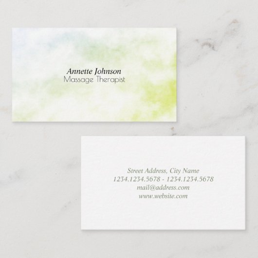 緑の大理石の石造りのフェイクな質の一見 名刺 (正面/裏面)