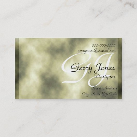 緑の大理石の背景の名刺 名刺 (正面)