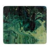 緑の大理石の装飾の自然の自然な石造りのアクリル カッティングボード (正面)