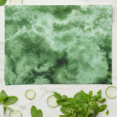 緑の大理石の質 キッチンタオル (折り畳み)