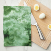 緑の大理石の質 キッチンタオル (四つ折り)