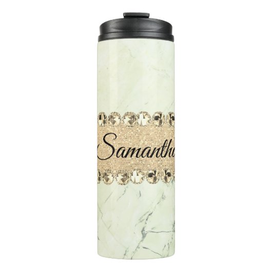 緑の大理石ダイヤきらきら光るモンド タンブラー (正面)