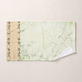 緑の大理石ダイヤきらきら光るモンド バスタオルセット (ハンドタオル)