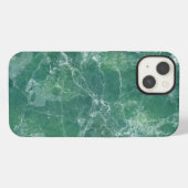 緑の大理石テクスチャ iPhoneケース (裏面横)