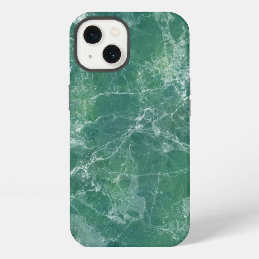 緑の大理石テクスチャ iPhoneケース (裏面)