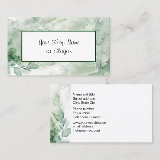 緑の大理石名刺 名刺 (正面/裏面)