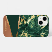緑の大理石抽象芸術テクスチャ iPhoneケース (裏面横)