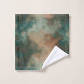 緑の大理石抽象芸術 バスタオルセット (ウォッシュタオル)