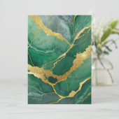 緑の大理石模様に金 招待状 (スタンド正面)