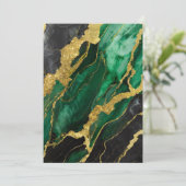 緑の大理石模様に金 招待状 (スタンド正面)