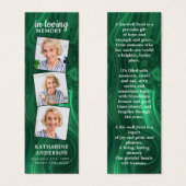 緑の大理石3写真詩の葬儀祈りの言葉ブックマーク (正面&裏面)