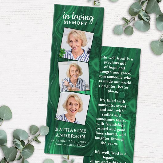 緑の大理石3写真詩の葬儀祈りの言葉ブックマーク