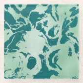 緑の大理石 ガラスコースター (正面)