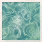 緑の大理石 ガラスコースター (正面)