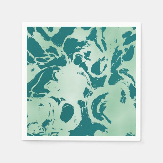 緑の大理石 スタンダードカクテルナプキン (正面)