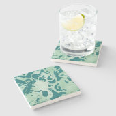 緑の大理石 ストーンコースター (横)