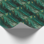緑の大理石：抽象芸術の波打ち波紋。 ラッピングペーパー (角)