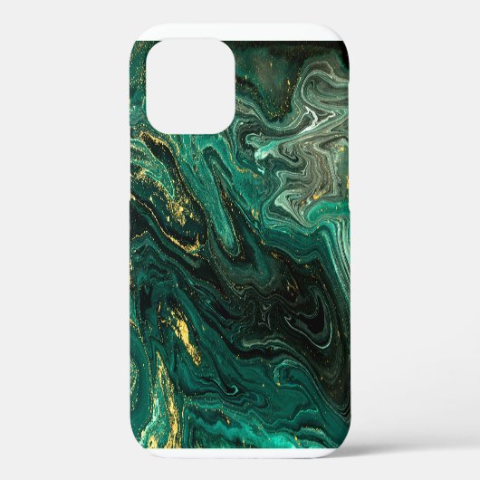 緑の大理石:抽象芸術の波打ち波紋。 Case-Mate iPhoneケース (裏面)