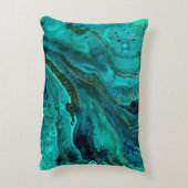 緑の大理石&金ゴールド:ラグジュアリーな質感 アクセントクッション (裏面(縦))