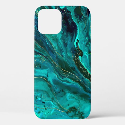 緑の大理石&金ゴールド:ラグジュアリーな質感 Case-Mate iPhoneケース (裏面)