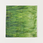 緑の大麦畑、春クローズアップ。 タペストリー (正面(横))