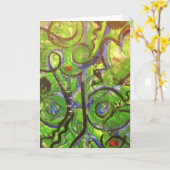 緑の天使 カード (黄色い花)