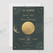 緑の天月の神秘的結婚な月 招待状 (正面)